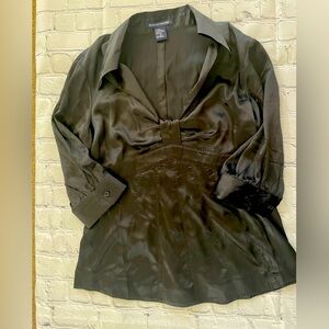 Boston Proper Black Silk/Spandex Blend Blouse Size 10